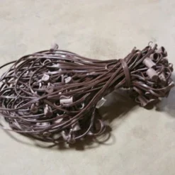 C7 (E12) 100' Cord 12" Spacing, Brown SPT-1 Wire 13 C7 (E12) 100' Cord 12" Spacing, Brown SPT-1 Wire -Christmas Light Store 100 foot c9 cord brown