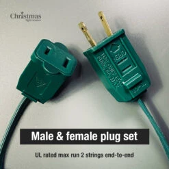 C9 (E17) 25' Cord 12" Spacing, White SPT-1 Wire 13 C9 (E17) 25' Cord 12" Spacing, White SPT-1 Wire -Christmas Light Store 25 foot cord male and female plug set 9b376338 15d5 4642 b75a 6516f568d94d