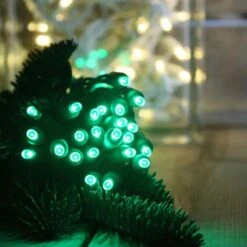50-light 5mm Green LED Christmas Lights, Green Wire 6" Spacing -Christmas Light Store 5mm green led christmas lights 82718b