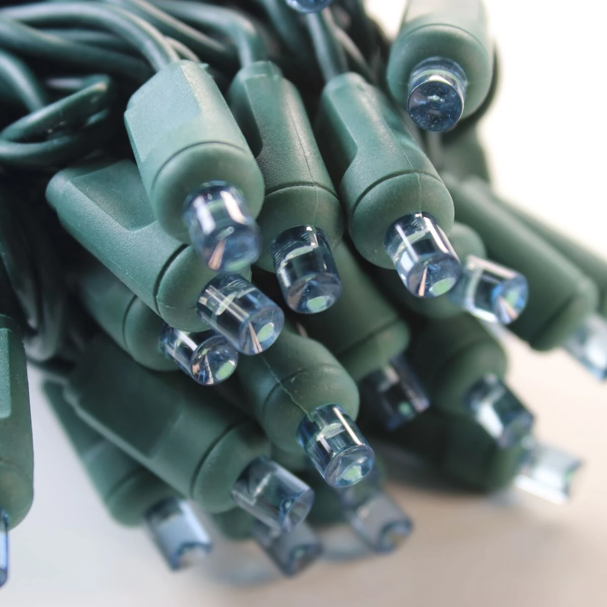 50-light Teal 5mm LED Christmas Lights, 4" Spacing Green Wire 2 50-light Teal 5mm LED Christmas Lights, 4" Spacing Green Wire - Image 2