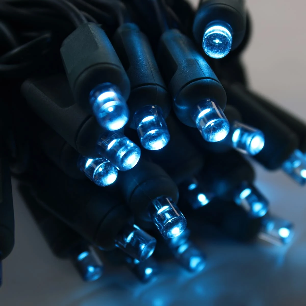 50-light Teal 5mm LED Christmas Lights, 4" Spacing Green Wire 1 50-light Teal 5mm LED Christmas Lights, 4" Spacing Green Wire