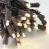 50-light 5mm Warm White LED Christmas Lights, 6" Spacing Brown Wire