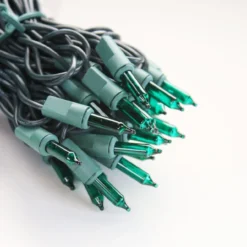 100-bulb Green Mini Lights, 4" Spacing, Green Wire -Christmas Light Store IMG 8627 glass mini lights white wire 83f493b1 f552 4681 bc11 ab9779f94f7b