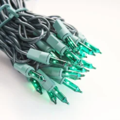 100-bulb Green Mini Lights, 4" Spacing, Green Wire -Christmas Light Store IMG 8631 glass mini lights white wire cd8868b9 c0a3 44a0 b622 9461d6dadd19