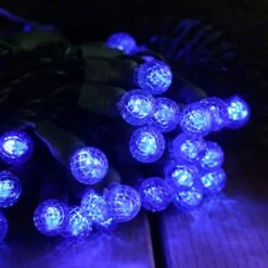 50-light G12 Blue LED Christmas Lights, 4" Spacing Green Wire 8 50-light G12 Blue LED Christmas Lights, 4" Spacing Green Wire -Christmas Light Store blue g12 led christmas lights 090518a