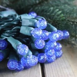 50-light G12 Blue LED Christmas Lights, 4" Spacing Green Wire 9 50-light G12 Blue LED Christmas Lights, 4" Spacing Green Wire -Christmas Light Store blue g12 led christmas lights green wire 090518b