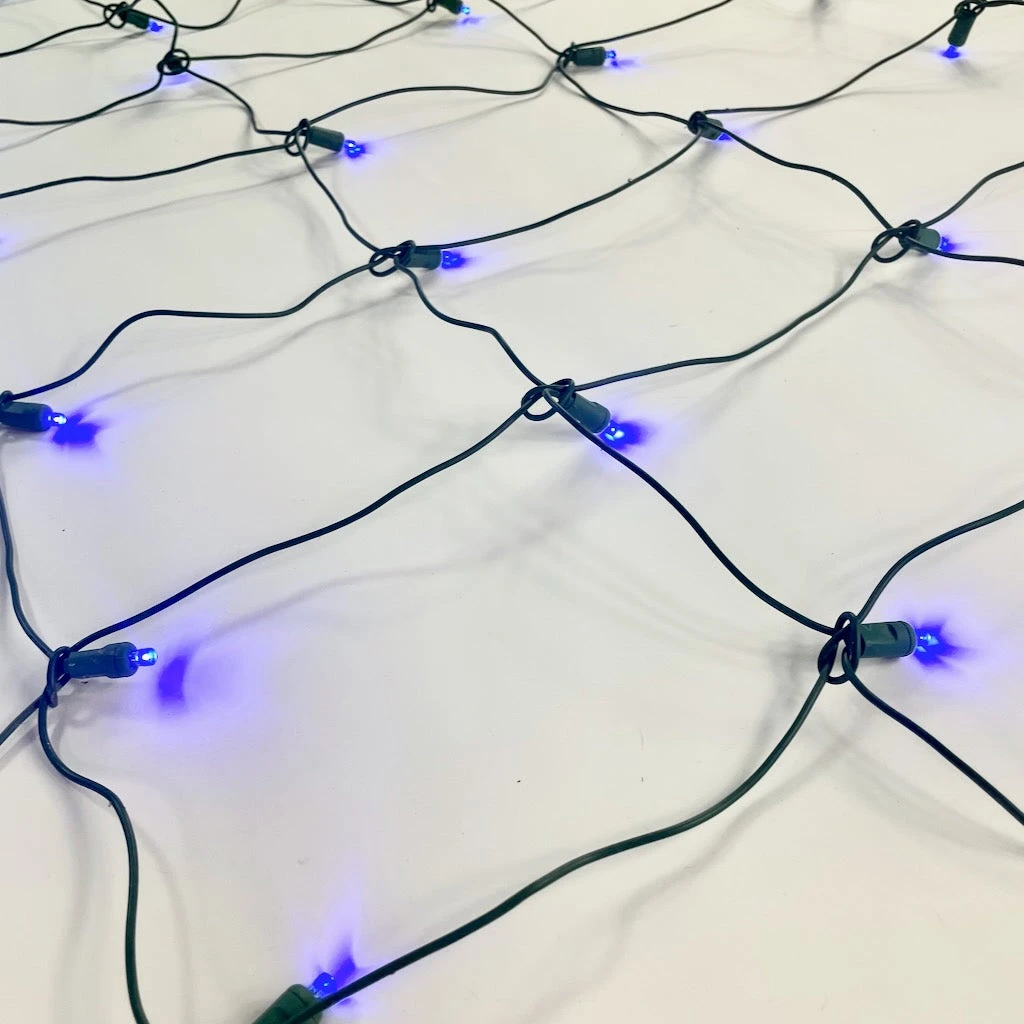 100-light Blue 5mm LED Net Lights, Green Wire 3 100-light Blue 5mm LED Net Lights, Green Wire - Image 3