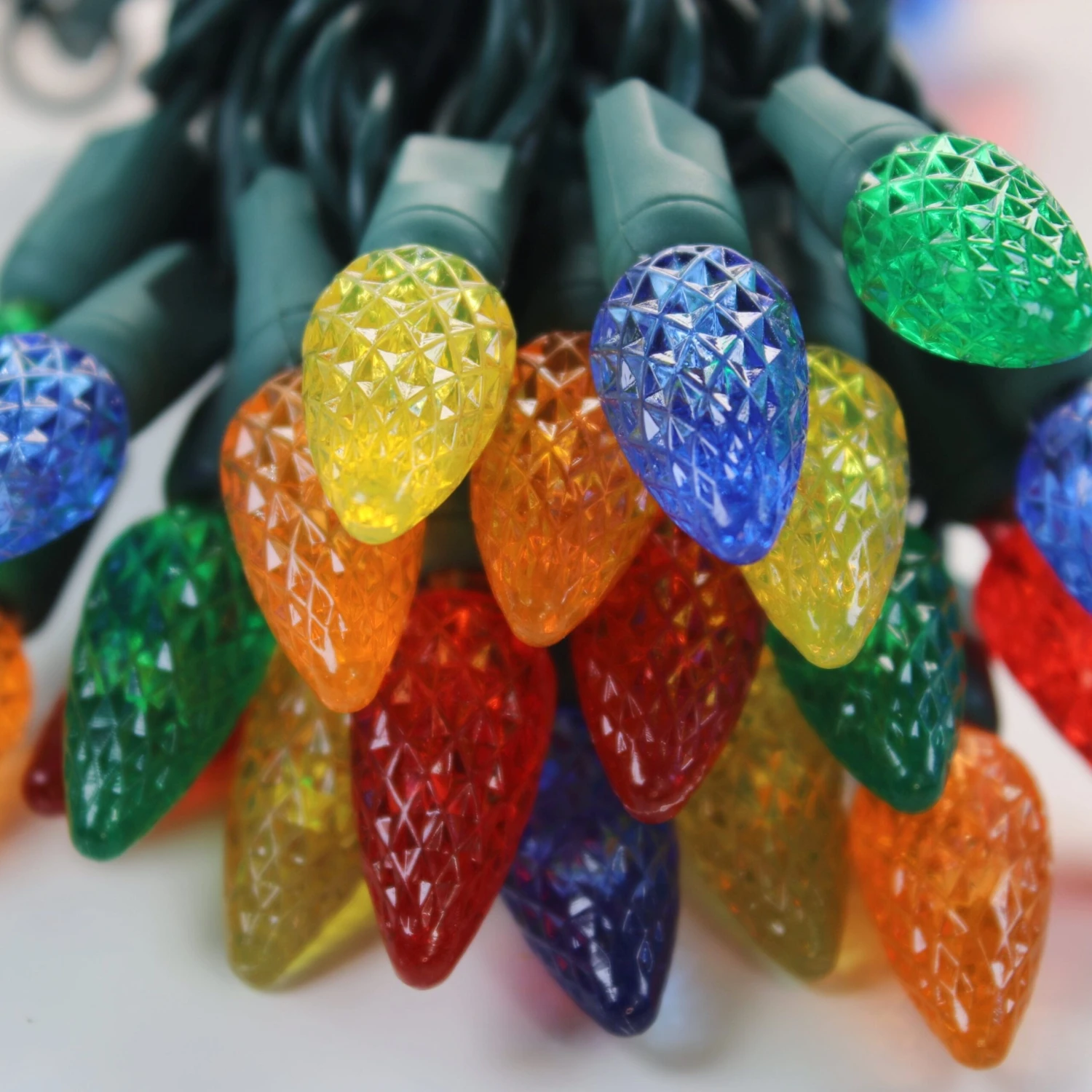 50-light C6 Multicolor LED Christmas Lights, 4" Spacing Green Wire 2 50-light C6 Multicolor LED Christmas Lights, 4" Spacing Green Wire - Image 2