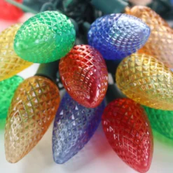 25-light C9 Multicolor LED Christmas Lights, 8" Spacing Green Wire -Christmas Light Store c9 multicolor led christmas lights a scaled