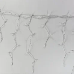 150-bulb Clear Glass Icicle Lights, White Wire -Christmas Light Store clear glass icicle lights white wire a