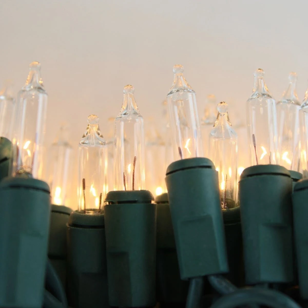100-bulb Clear Mini Lights, 6" Spacing, Green Wire 1 100-bulb Clear Mini Lights, 6" Spacing, Green Wire