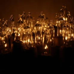 100-bulb Clear Mini Lights, 4" Spacing Brown Wire -Christmas Light Store clear glass mini lights brown wire c