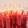 100-bulb White Mini Lights, 2.5" Spacing Red Wire