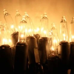 100-bulb Clear MiniLights, 4" Spacing Black Wire 5 100-bulb Clear MiniLights, 4" Spacing Black Wire -Christmas Light Store clear mini lights black wire 3a