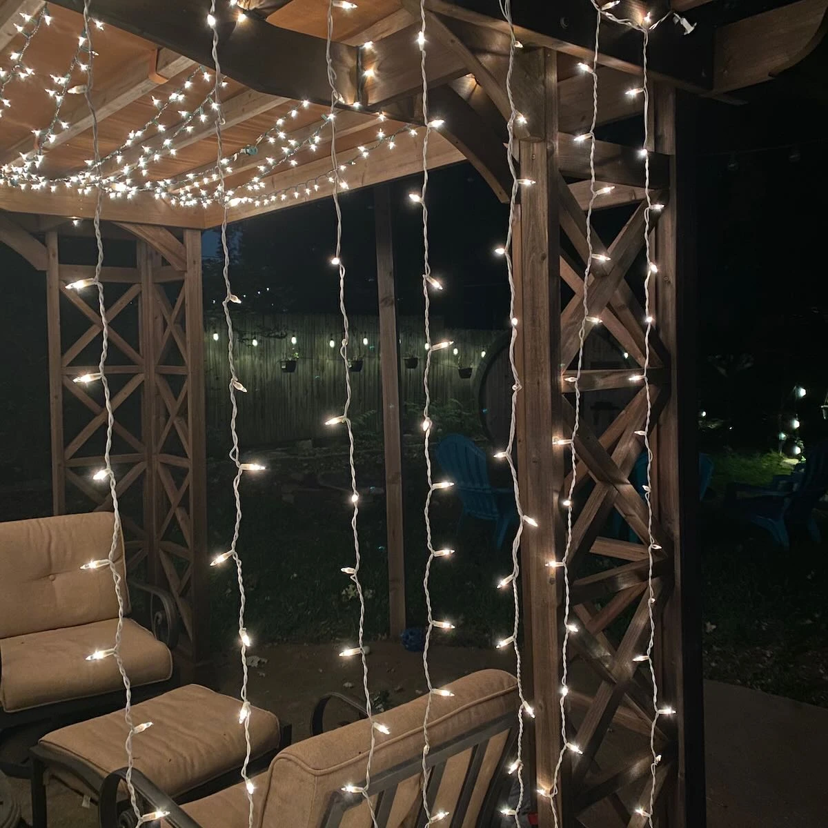 8-Foot Glass Curtain Lights Clear Bulbs White Wire 4 8-Foot Glass Curtain Lights Clear Bulbs White Wire - Image 4