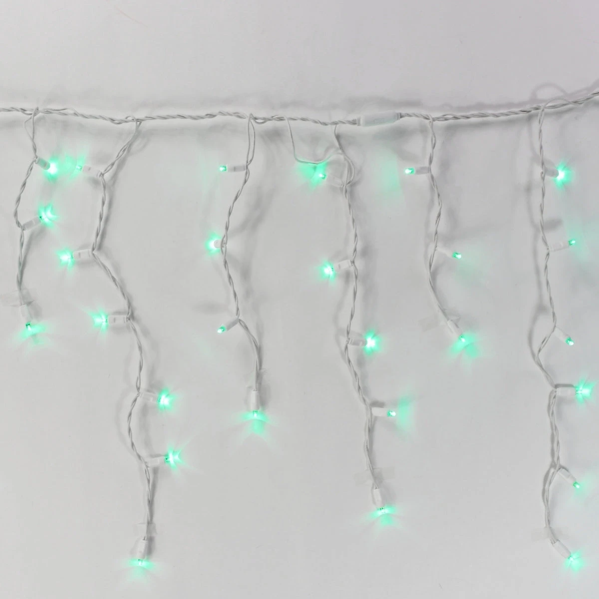 100-light Green 5mm LED Icicle Lights, White Wire 2 100-light Green 5mm LED Icicle Lights, White Wire - Image 2