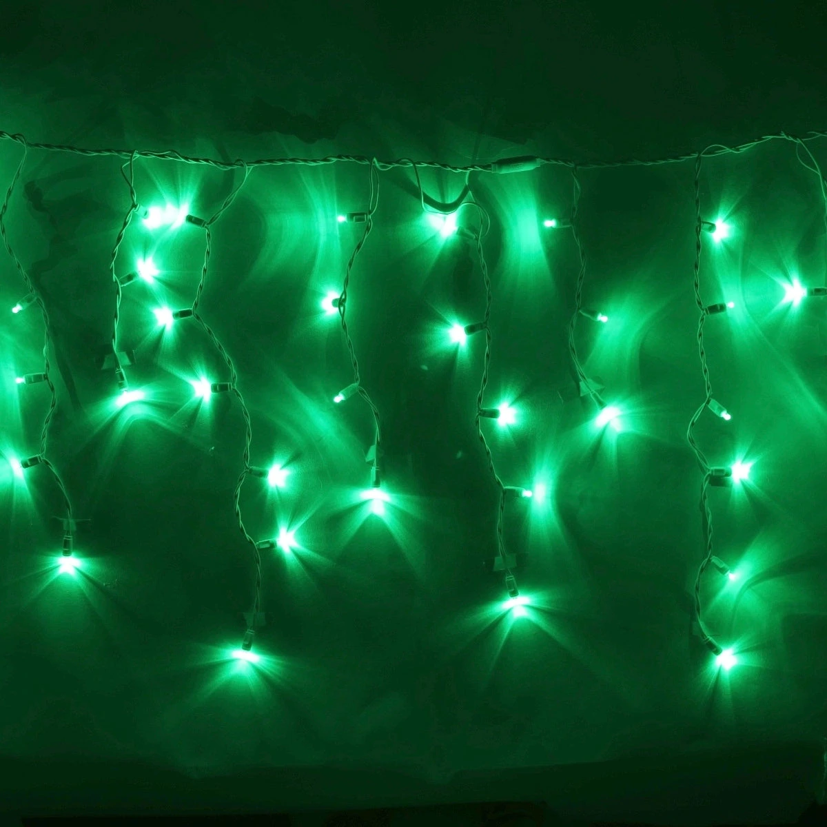 100-light Green 5mm LED Icicle Lights, White Wire 1 100-light Green 5mm LED Icicle Lights, White Wire
