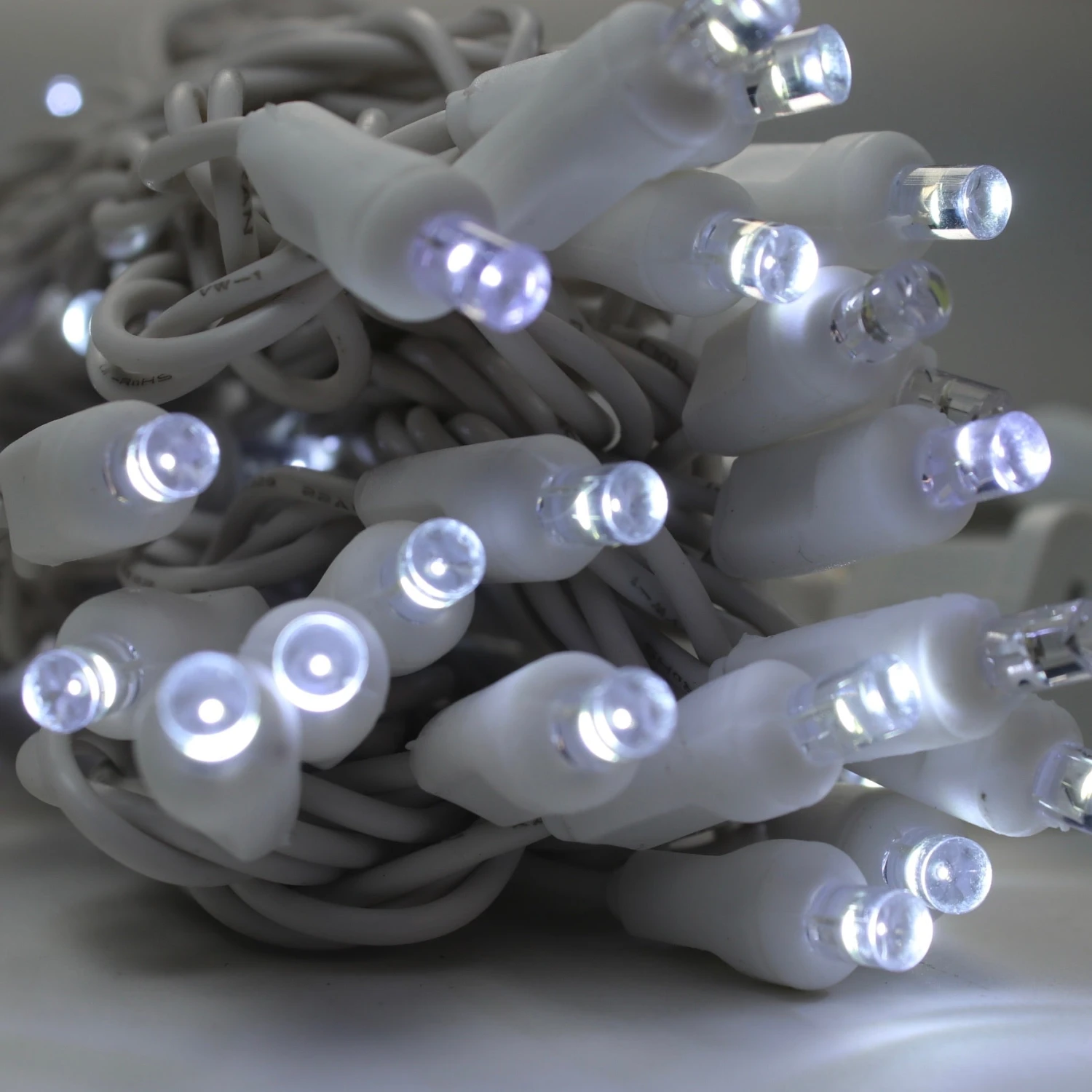 50-light Pure White LED Twinkle Lights - 50 Bulbs, White Wire 1 50-light Pure White LED Twinkle Lights - 50 Bulbs, White Wire