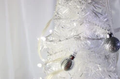 50-light 5mm Pure White LED Christmas Lights, 4" Spacing White Wire -Christmas Light Store led white craft lights 111717