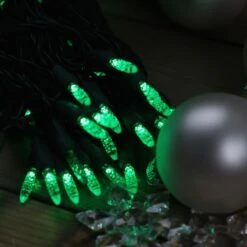 50-light M5 Green LED Christmas Lights, 4" Spacing Green Wire Wire -Christmas Light Store m5 Green Led Christmas lights 11618