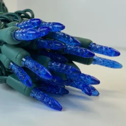 50-light M5 Blue LED Christmas Lights, 4" Spacing Green Wire Wire 10 50-light M5 Blue LED Christmas Lights, 4" Spacing Green Wire Wire -Christmas Light Store m5 blue led christmas lights green wire a