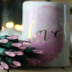 50-light M5 Pink LED Christmas Lights, 4" Spacing Green Wire 9 50-light M5 Pink LED Christmas Lights, 4" Spacing Green Wire -Christmas Light Store m5 pink led christmas light 82818