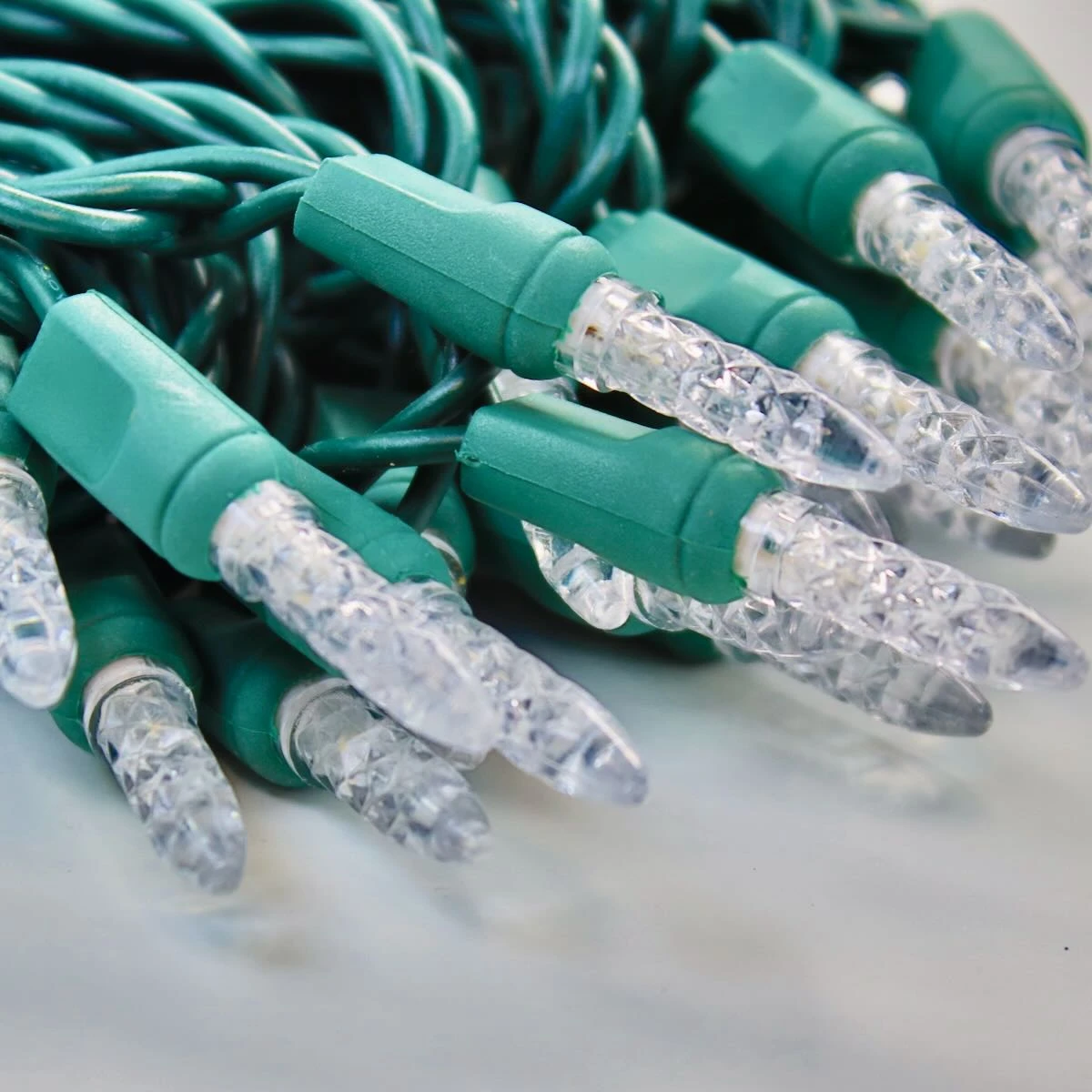 50-light M5 Warm White LED Christmas Lights, 4" Spacing Green Wire 2 50-light M5 Warm White LED Christmas Lights, 4" Spacing Green Wire - Image 2