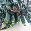 50-light 5mm Multicolor Strobe LED Christmas Lights, 4" Spacing Green Wire