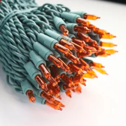 100-bulb Orange Mini Lights, 4" Spacing, Green Wire -Christmas Light Store orange mini lights green wire 031022 a ca44fcb5 de92 4275 9ec8 5412ed959cde