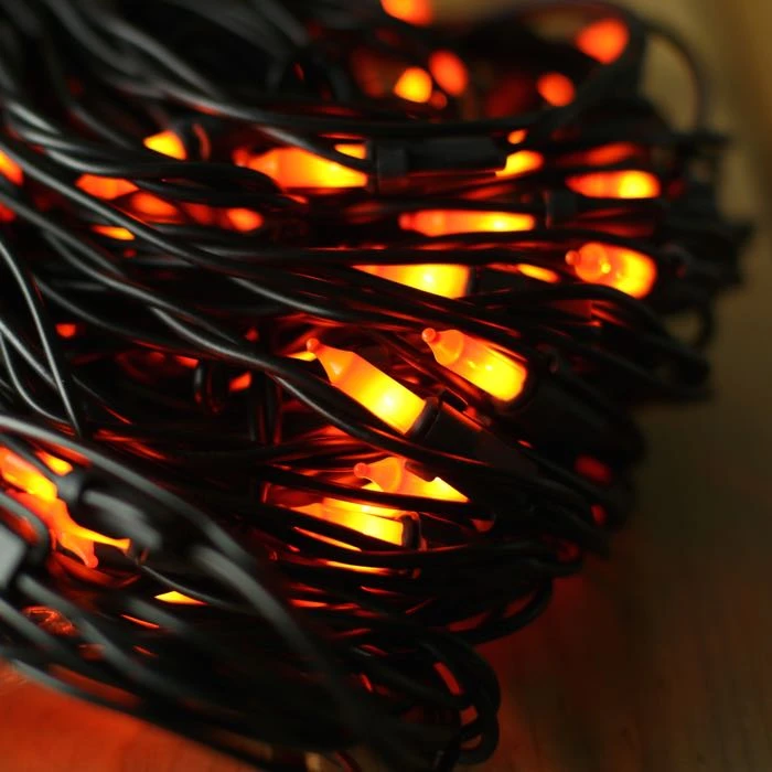 150-bulb Opaque Orange Net Lights, Black Wire 4 150-bulb Opaque Orange Net Lights, Black Wire - Image 4