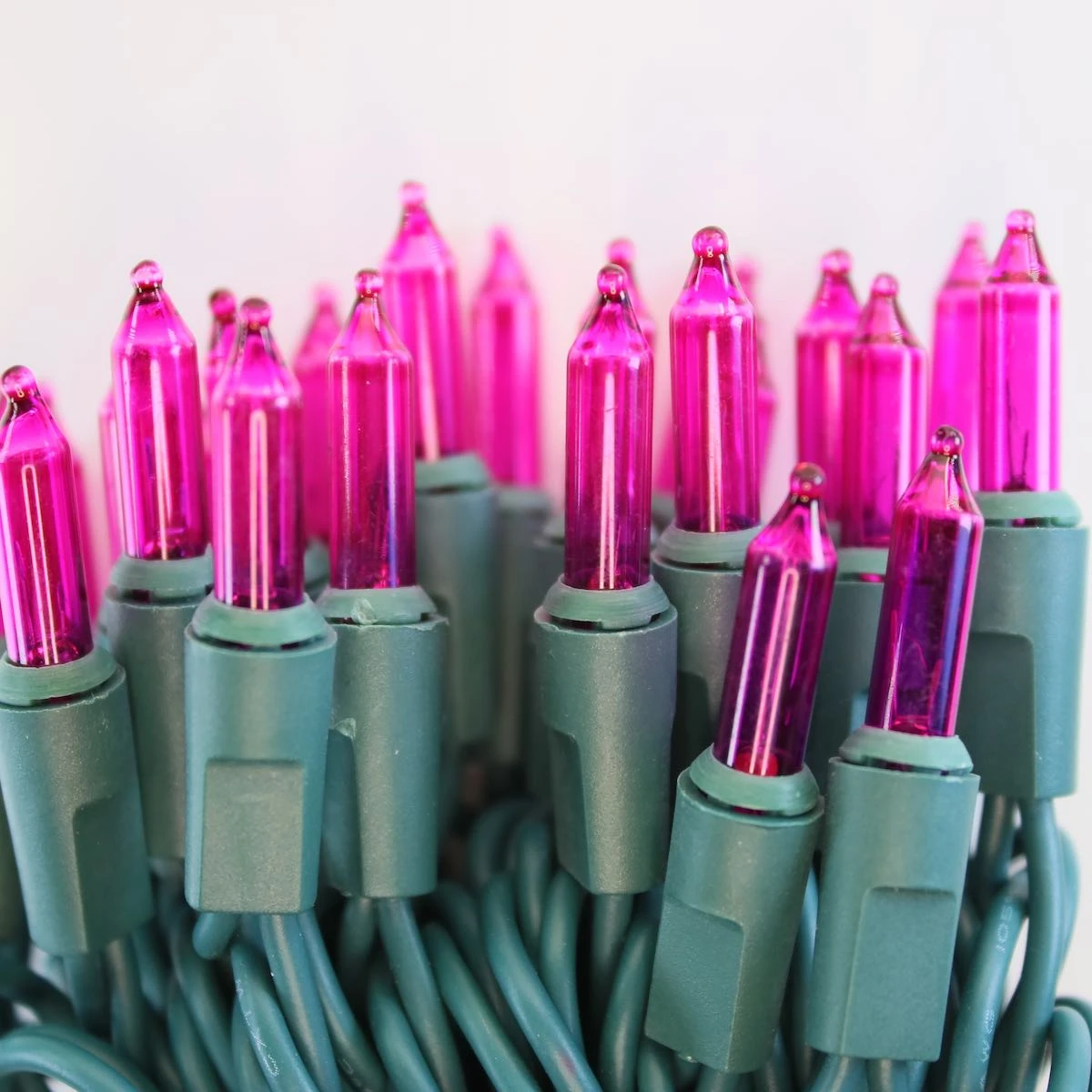 100-bulb Pink Mini Lights, 6" Spacing, Green Wire 2 100-bulb Pink Mini Lights, 6" Spacing, Green Wire - Image 2