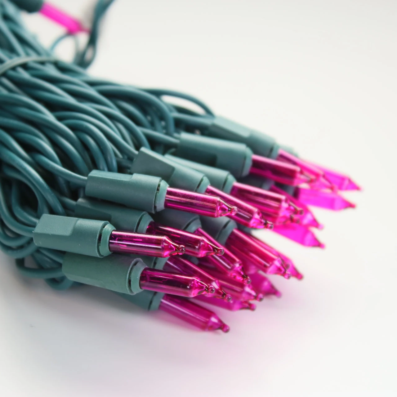 100-bulb Pink Mini Lights, 6" Spacing, Green Wire 5 100-bulb Pink Mini Lights, 6" Spacing, Green Wire - Image 5