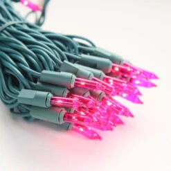 100-bulb Pink Mini Lights, 6" Spacing, Green Wire 11 100-bulb Pink Mini Lights, 6" Spacing, Green Wire -Christmas Light Store pink mini lights green wire b 0c5541e6 8ce1 4f8a 9ea3 8ab080c6ee79