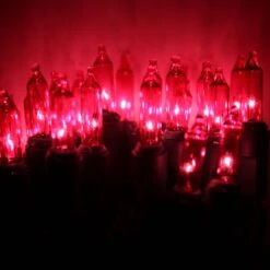 100-bulb Pink Mini Lights, 6" Spacing, Green Wire 10 100-bulb Pink Mini Lights, 6" Spacing, Green Wire -Christmas Light Store pink mini lights green wire c