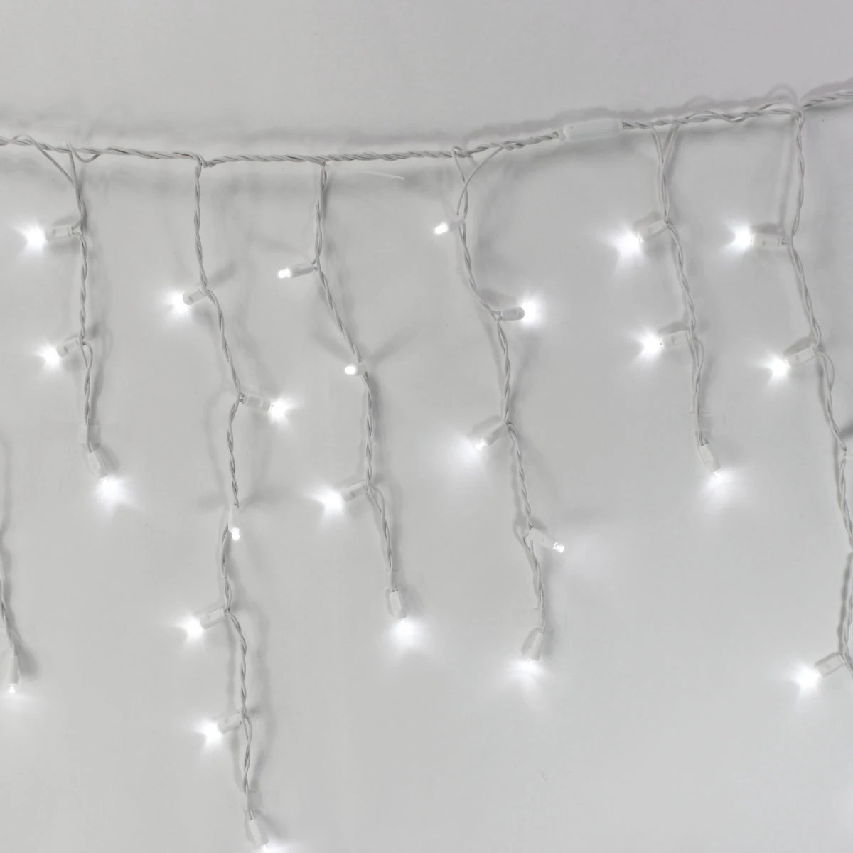100-light Pure White 5mm LED Icicle Lights, White Wire 2 100-light Pure White 5mm LED Icicle Lights, White Wire - Image 2