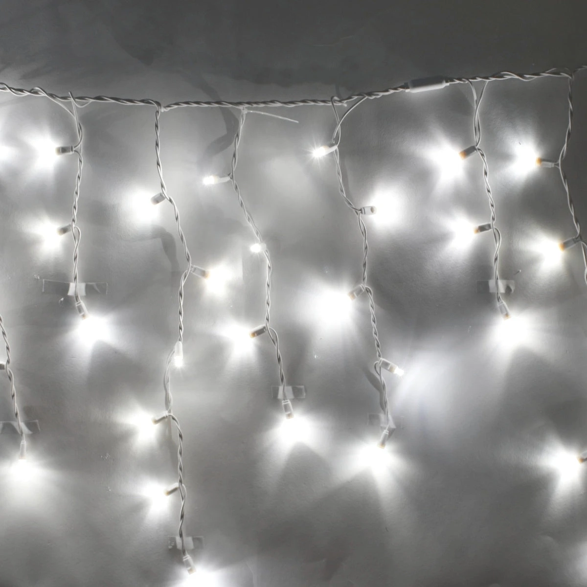 100-light Pure White 5mm LED Icicle Lights, White Wire 1 100-light Pure White 5mm LED Icicle Lights, White Wire