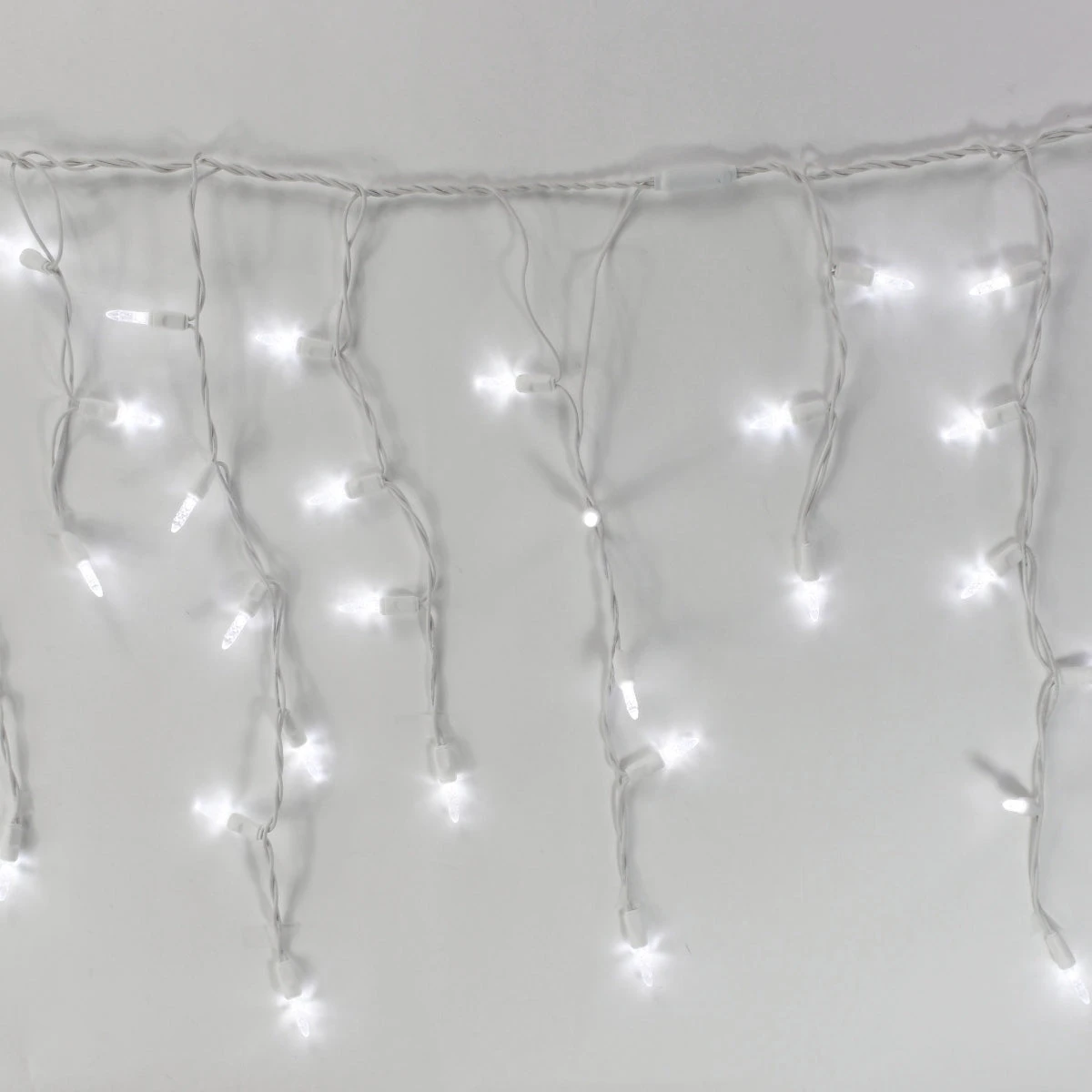 100-light M5 Pure White LED Icicle Lights, White Wire 2 100-light M5 Pure White LED Icicle Lights, White Wire - Image 2
