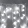 8-foot LED Curtain Lights Pure White On White Wire