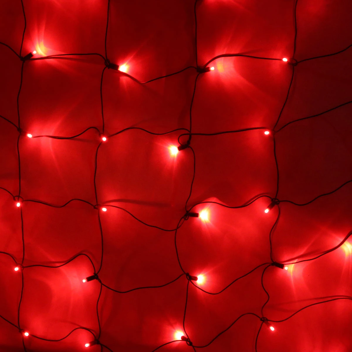 150-bulb Red Net Lights, Green Wire 1 150-bulb Red Net Lights, Green Wire