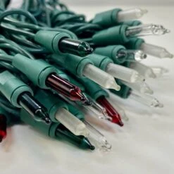100-bulb Red Green Clear Frost Mini Lights, 6" Spacing, Green Wire -Christmas Light Store red green clear frost d b5c74c0e 625b 4f8d 80fd 0e1fa526ed1c
