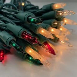 100-bulb Red Green Clear Frost Mini Lights, 6" Spacing, Green Wire -Christmas Light Store red green clear frost e ed8e7077 5054 4ec0 87f5 c2967c2e2f73