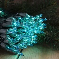 100-bulb Teal Mini Lights, 6" Spacing, Green Wire -Christmas Light Store teal christmas tree lights green wire 090518b 36213020 a815 45d0 a0a2 2d943a29177d