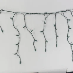 100-light Warm White 5mm LED Icicle Lights, Green Wire -Christmas Light Store warm white 5mm led icicle lights green wire a