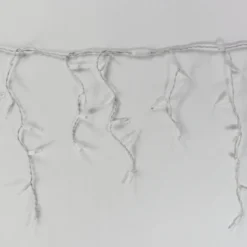 100-light M5 Warm White LED Icicle Lights, White Wire -Christmas Light Store warm white M5 led icicle lights white wire a