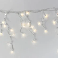 Christmas Light Store -Christmas Light Store warm white M5 led icicle lights white wire b