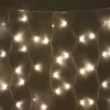 8-foot LED Curtain Lights Warm White On White Wire