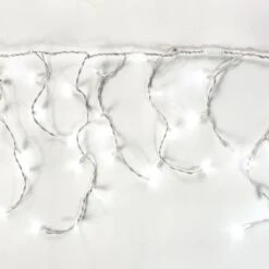 Christmas Light Store -Christmas Light Store warm white m5 led twinkle icicle white wire 2a