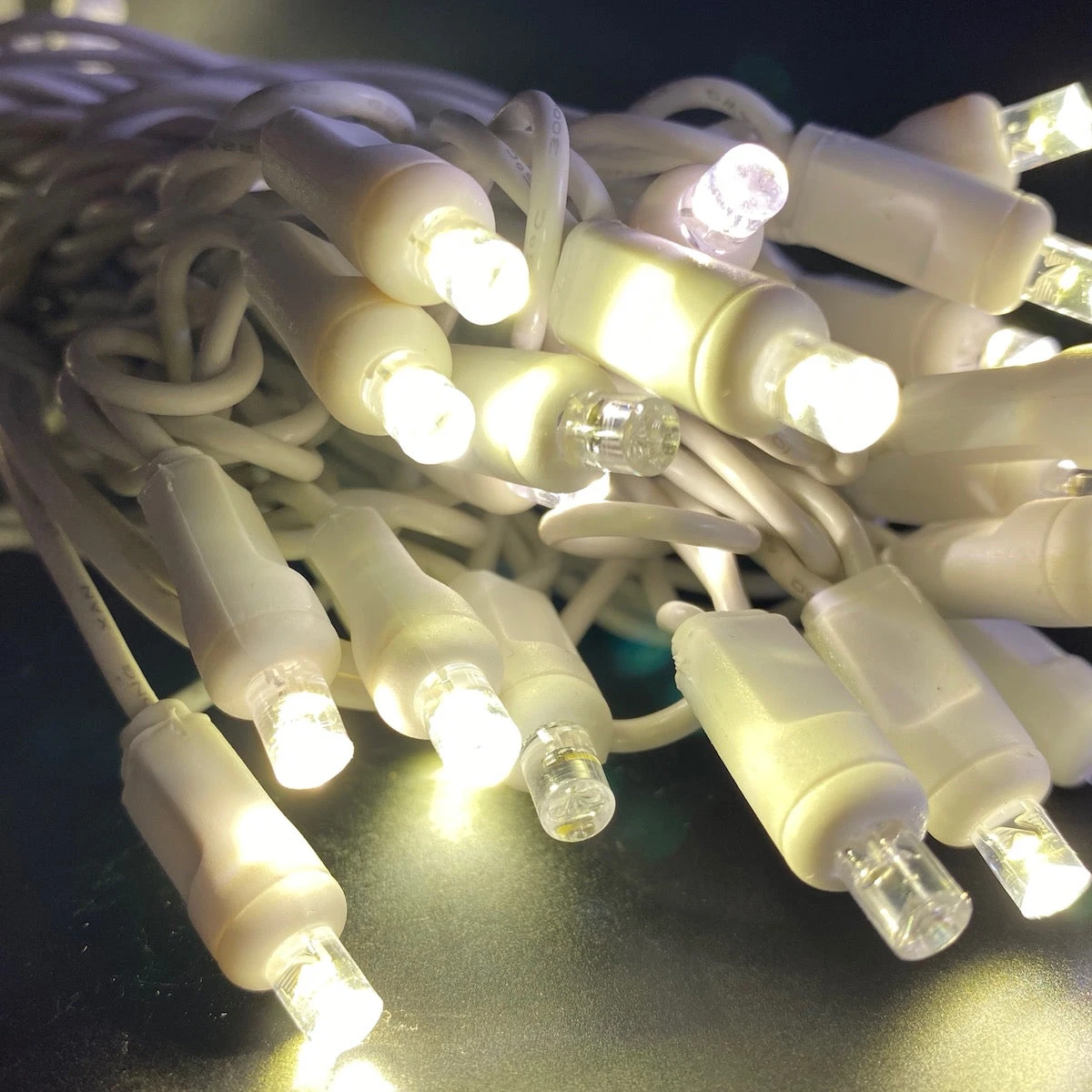50-light 5mm Warm White Twinkle LED Christmas Lights, 6" Spacing White Wire 1 50-light 5mm Warm White Twinkle LED Christmas Lights, 6" Spacing White Wire
