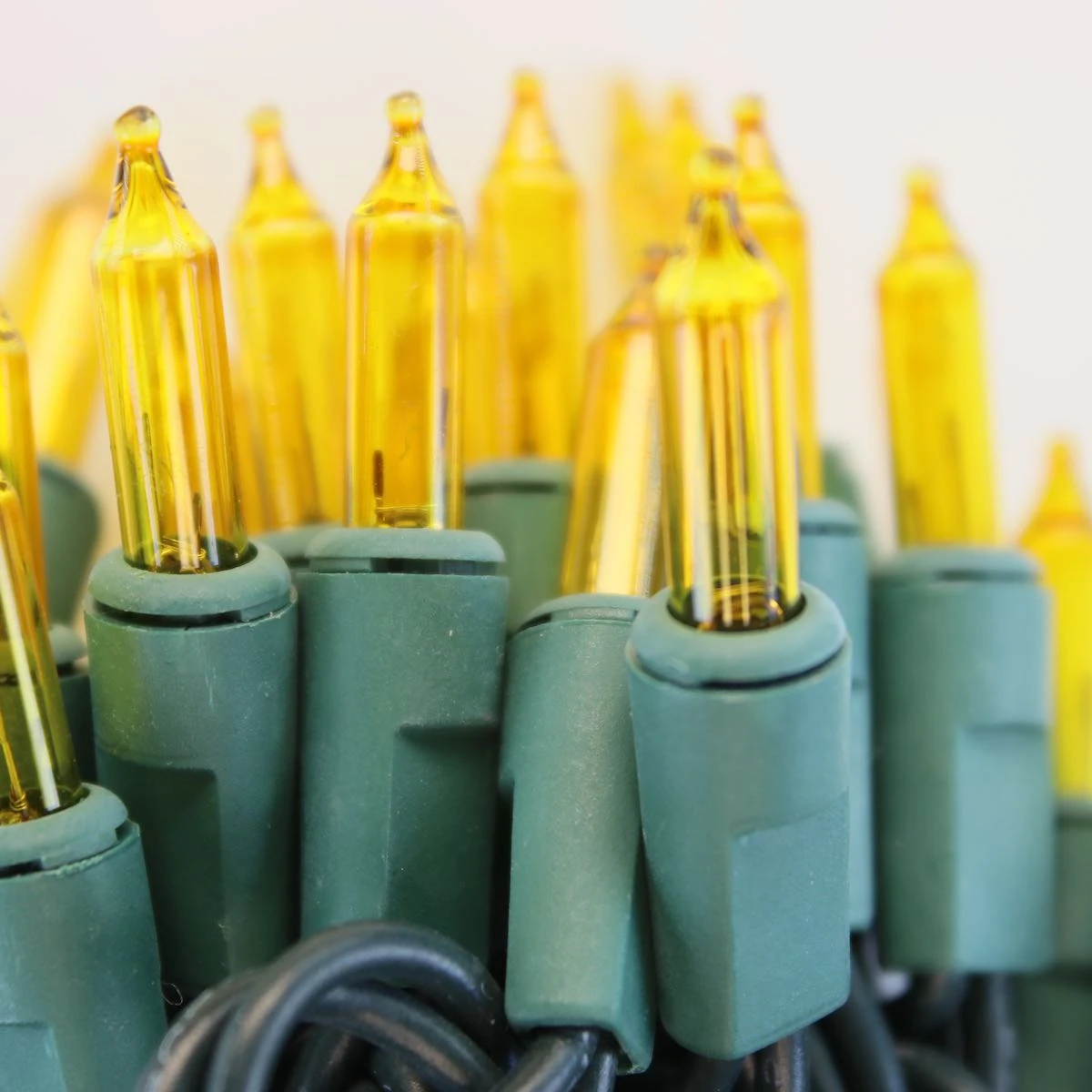 100-bulb Yellow Mini Lights, 6" Spacing, Green Wire 2 100-bulb Yellow Mini Lights, 6" Spacing, Green Wire - Image 2