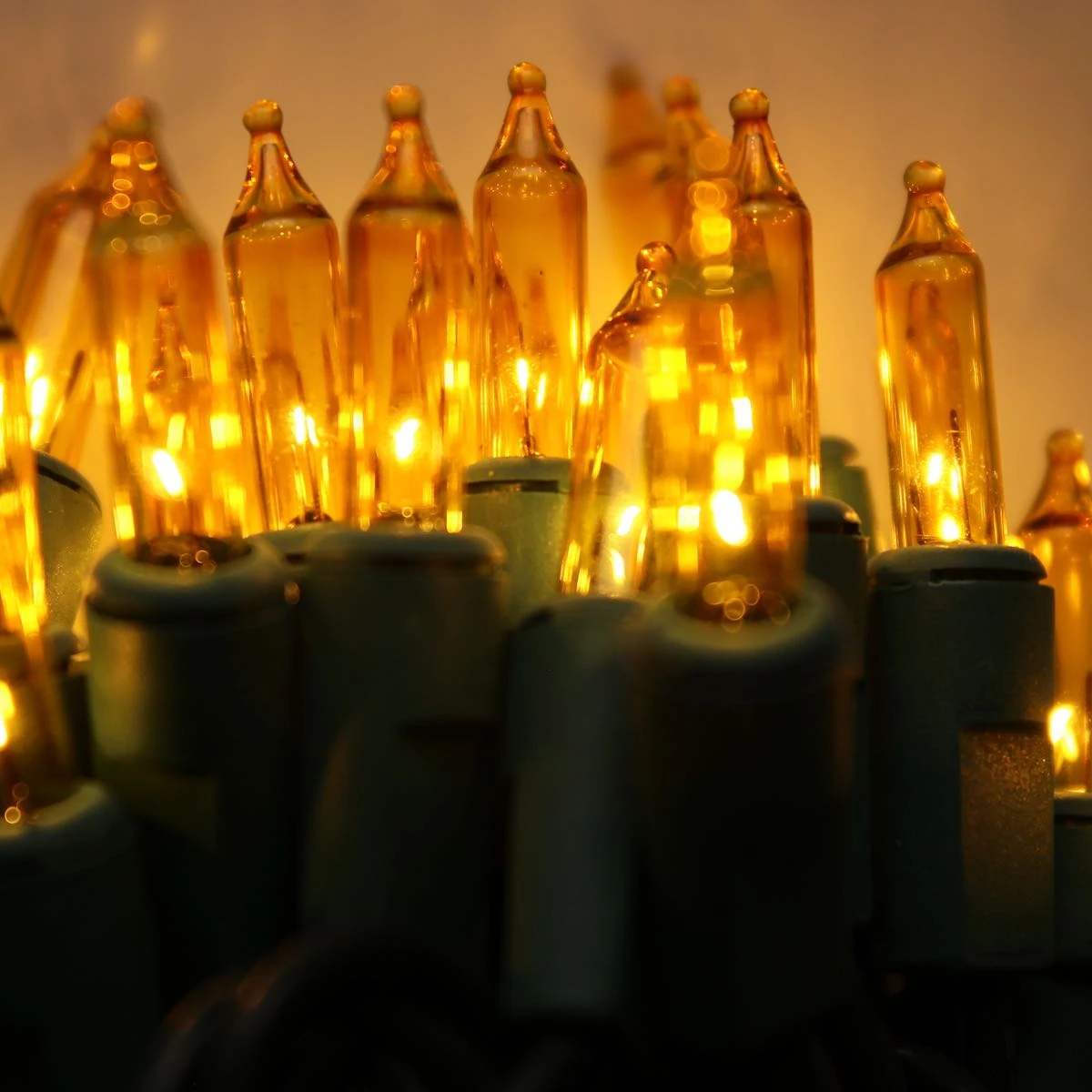 100-bulb Yellow Mini Lights, 6" Spacing, Green Wire 3 100-bulb Yellow Mini Lights, 6" Spacing, Green Wire - Image 3